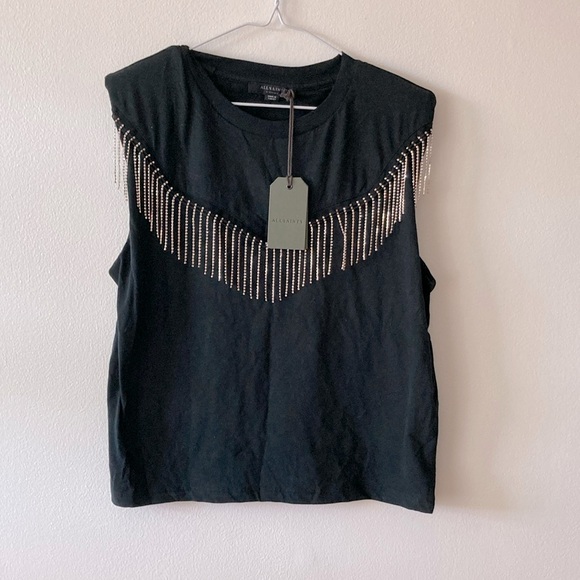 ALL SAINTS fringe tee - Picture 1 of 4